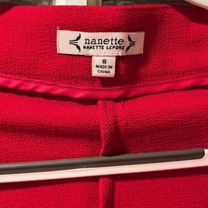 Nanette Lepore Red Wide Leg Crepe Pants